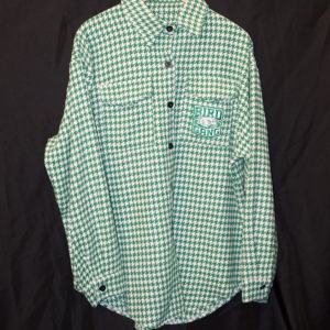Kelly Green & White Chevron Button-Up